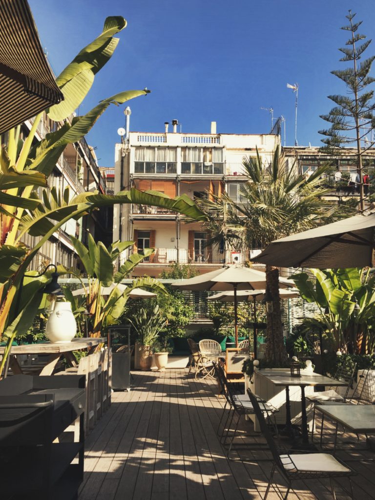 The terrace of Cotton House Hotel, Barcelona